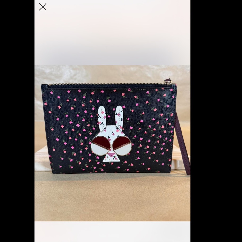 Kate Spade  Spademals Money Bunny Design Wristlet NWOT